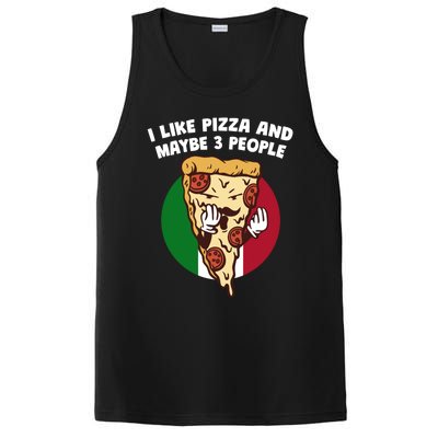 I Like Pizza And Maybe 3 People Funny Italian Humor Italy Gift PosiCharge Competitor Tank