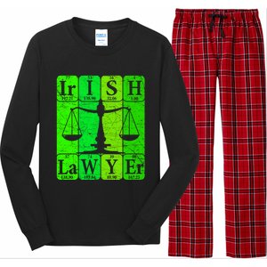 Irish Lawyer Periodic Table Elets Nerd Attorney Gift Long Sleeve Pajama Set