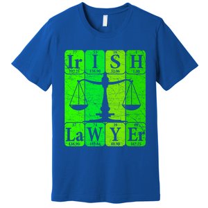 Irish Lawyer Periodic Table Elets Nerd Attorney Gift Premium T-Shirt