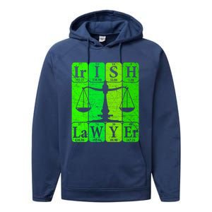 Irish Lawyer Periodic Table Elets Nerd Attorney Gift Performance Fleece Hoodie