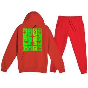 Irish Lawyer Periodic Table Elets Nerd Attorney Gift Premium Hooded Sweatsuit Set