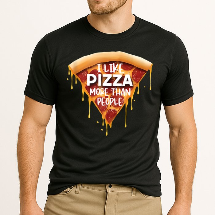 I Like Pizza More Than People Funny Slice New York Style Pie Performance Shirt