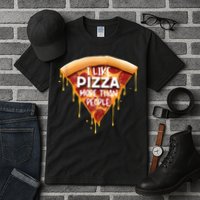 I Like Pizza More Than People Funny Slice New York Style Pie Tall T-Shirt