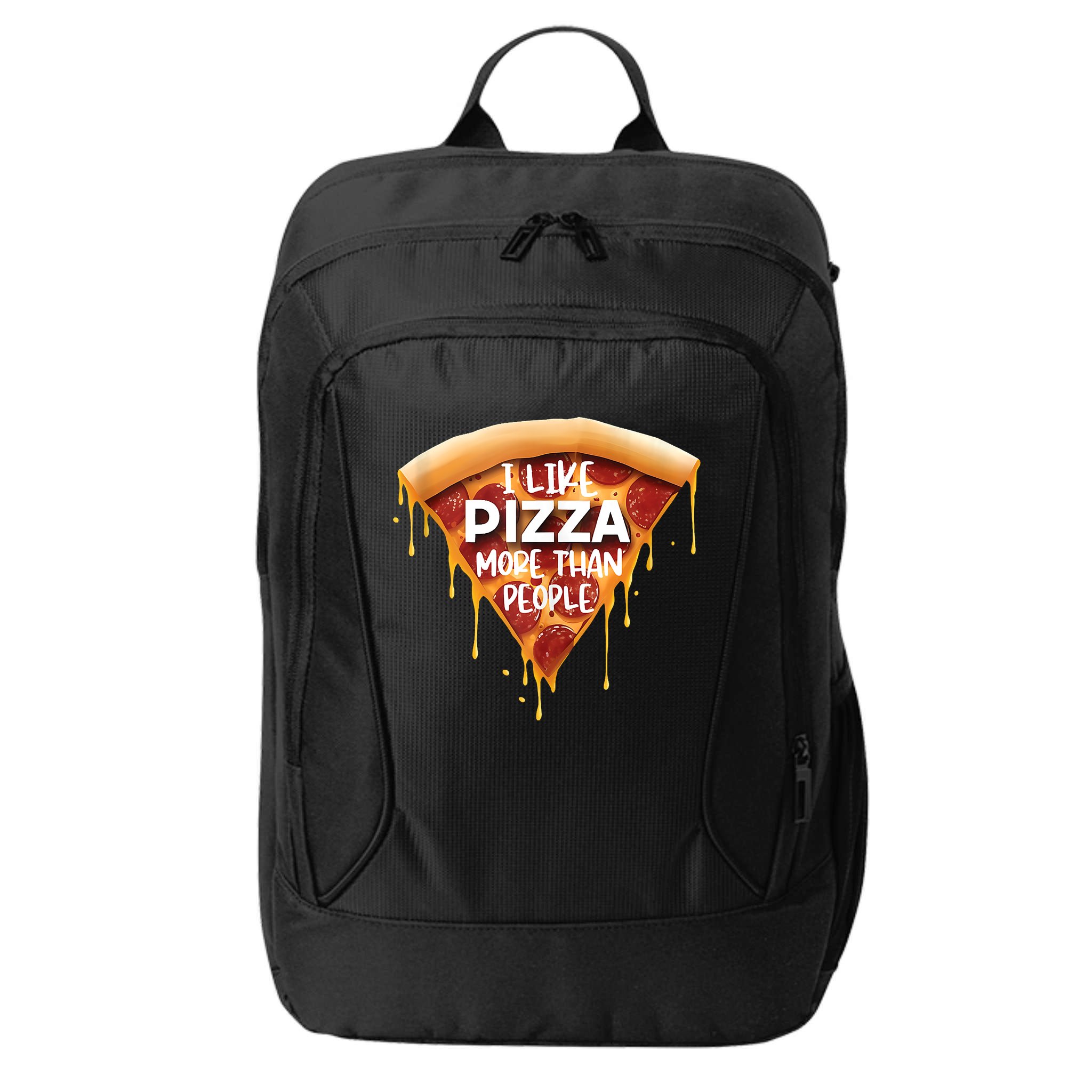 I Like Pizza More Than People Funny Slice New York Style Pie City Backpack