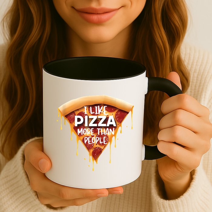I Like Pizza More Than People Funny Slice New York Style Pie Mug