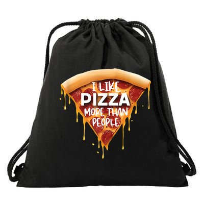 I Like Pizza More Than People Funny Slice New York Style Pie Drawstring Bag