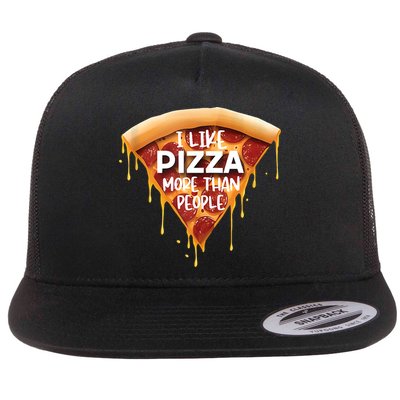 I Like Pizza More Than People Funny Slice New York Style Pie Flatbill Hat