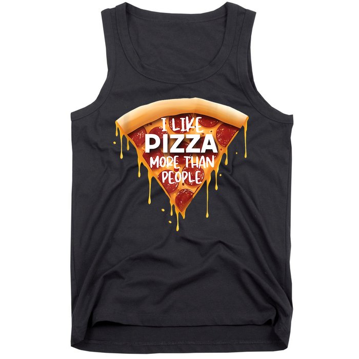 I Like Pizza More Than People Funny Slice New York Style Pie Tank Top