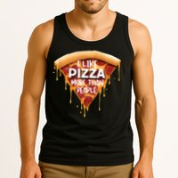 I Like Pizza More Than People Funny Slice New York Style Pie Tank Top