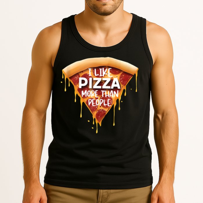 I Like Pizza More Than People Funny Slice New York Style Pie Tank Top