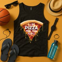 I Like Pizza More Than People Funny Slice New York Style Pie Tank Top