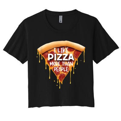 I Like Pizza More Than People Funny Slice New York Style Pie Crop Top