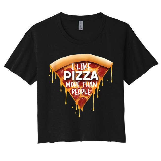 I Like Pizza More Than People Funny Slice New York Style Pie Crop Top