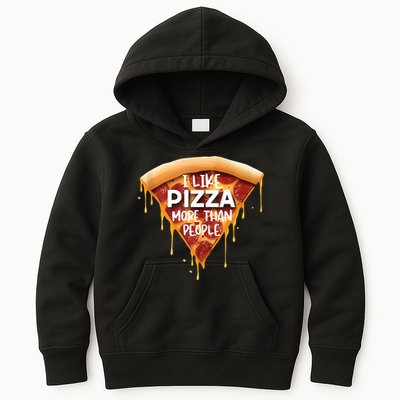 I Like Pizza More Than People Funny Slice New York Style Pie Kids Hoodie