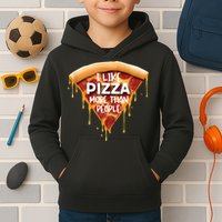 I Like Pizza More Than People Funny Slice New York Style Pie Kids Hoodie