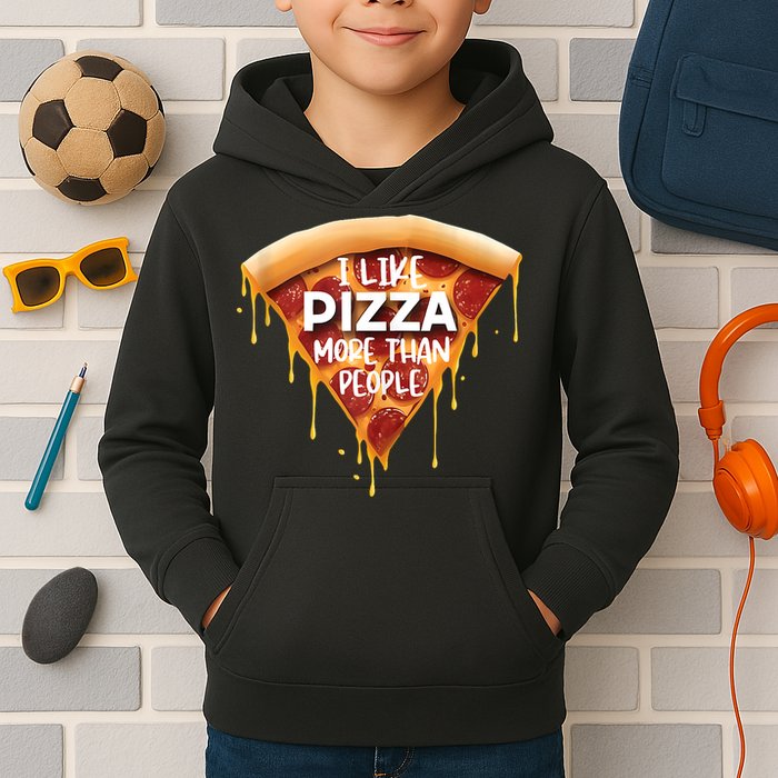 I Like Pizza More Than People Funny Slice New York Style Pie Kids Hoodie