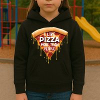 I Like Pizza More Than People Funny Slice New York Style Pie Kids Hoodie