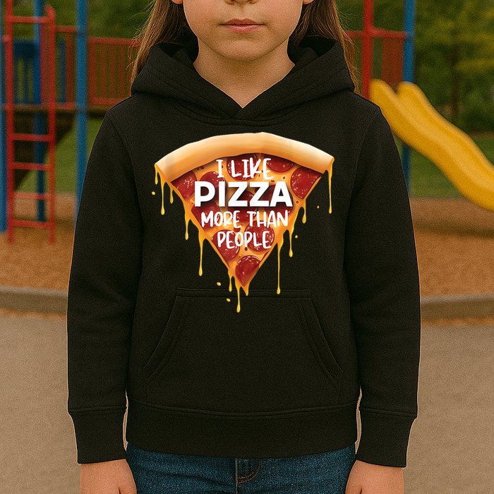 I Like Pizza More Than People Funny Slice New York Style Pie Kids Hoodie