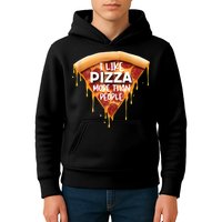 I Like Pizza More Than People Funny Slice New York Style Pie Kids Hoodie