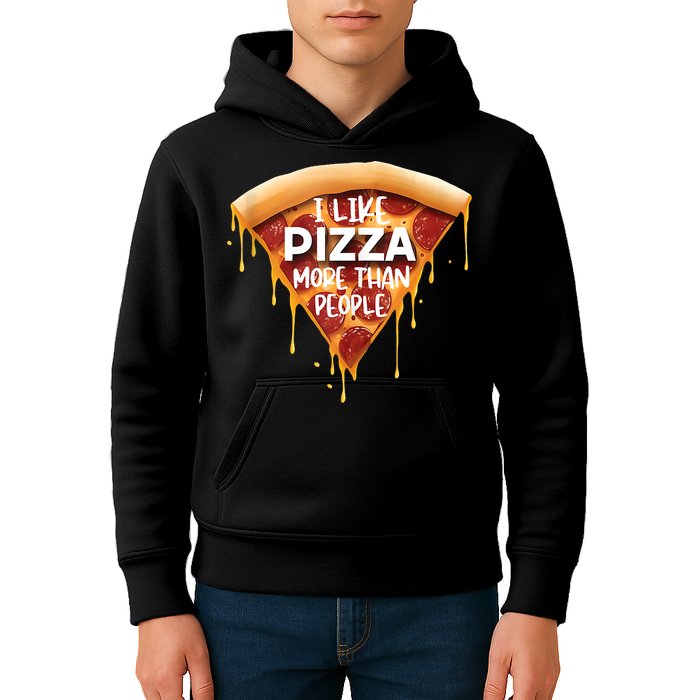 I Like Pizza More Than People Funny Slice New York Style Pie Kids Hoodie
