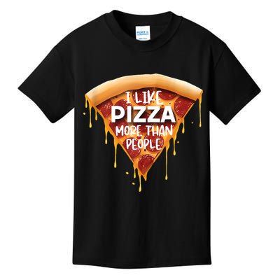 I Like Pizza More Than People Funny Slice New York Style Pie Kids T-Shirt