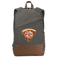 I Like Pizza More Than People Funny Slice New York Style Pie Cotton Canvas Backpack