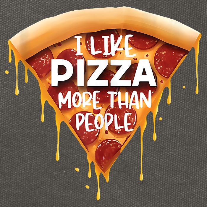 I Like Pizza More Than People Funny Slice New York Style Pie Cotton Canvas Backpack
