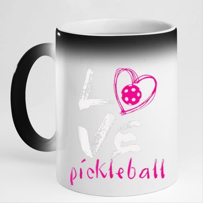 I Love Pickleball Funny Pickle Ball Tee For Player 11oz Black Color Changing Mug