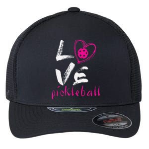 I Love Pickleball Funny Pickle Ball Tee For Player Flexfit Unipanel Trucker Cap