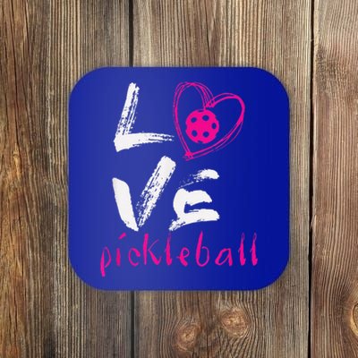 I Love Pickleball Funny Pickle Ball Tee For Player Coaster