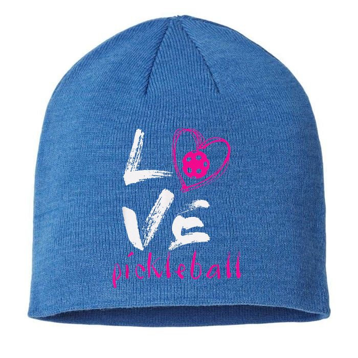 I Love Pickleball Funny Pickle Ball Tee For Player Sustainable Beanie