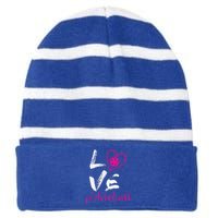 I Love Pickleball Funny Pickle Ball Tee For Player Striped Beanie with Solid Band