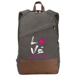 I Love Pickleball Funny Pickle Ball Tee For Player Cotton Canvas Backpack