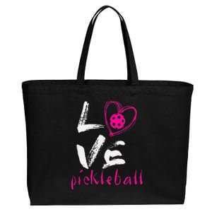 I Love Pickleball Funny Pickle Ball Tee For Player Cotton Canvas Jumbo Tote