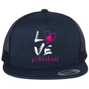 I Love Pickleball Funny Pickle Ball Tee For Player Flat Bill Trucker Hat