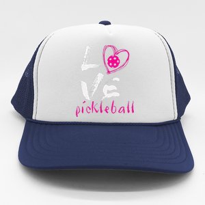 I Love Pickleball Funny Pickle Ball Tee For Player Trucker Hat