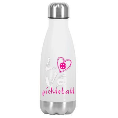 I Love Pickleball Funny Pickle Ball Tee For Player Stainless Steel Insulated Water Bottle