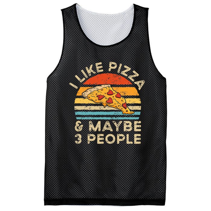 I Like Pizza And Maybe 3 People Retro Vintage Mesh Reversible Basketball Jersey Tank