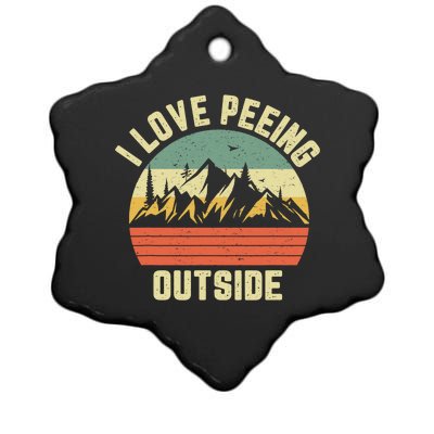 I Love Peeing Camping Funny Ceramic Star Ornament