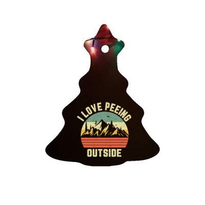 I Love Peeing Camping Funny Ceramic Tree Ornament