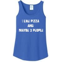 I Like Pizza And Maybe 3 People Funny Pizza Lover Tee Gift Ladies Essential Tank