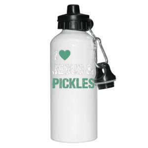 I Love Pickles & Jesus Funny Pickle Lover Quote Saying Humor Aluminum Water Bottle