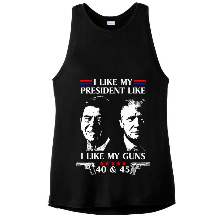 I Like President Like I Like My Guns 40 & 45 Ladies PosiCharge Tri-Blend Wicking Tank