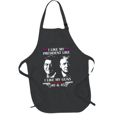 I Like President Like I Like My Guns 40 & 45 Full-Length Apron With Pockets