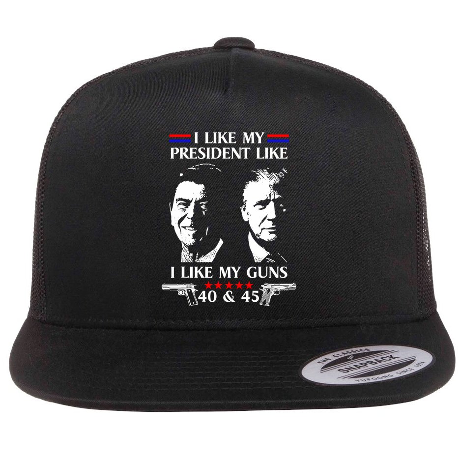 I Like President Like I Like My Guns 40 & 45 Flat Bill Trucker Hat