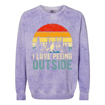 I Love Peeing Outside Funny Camping Hiking Colorblast Crewneck Sweatshirt