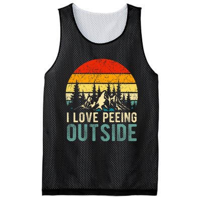 I Love Peeing Outside Funny Camping Hiking Mesh Reversible Basketball Jersey Tank