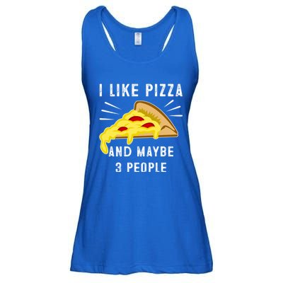 I Like Pizza And Maybe 3 People Funny Sarcasm Pizza Lover Gift Ladies Essential Flowy Tank