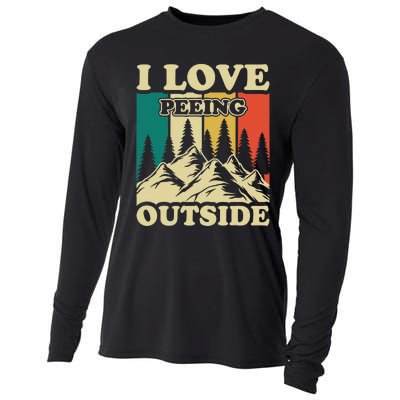 I Love Peeing Outside Joke Camping Hiking Mountain Cooling Performance Long Sleeve Crew