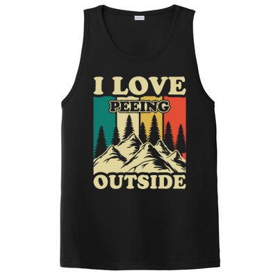 I Love Peeing Outside Joke Camping Hiking Mountain PosiCharge Competitor Tank